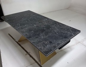 Стол ALES 180 BLACK GRAVE SOLID CERAMIC, керамика / бронзовый, ®DISAUR в Южноуральске - yuzhnouralsk.mebel24.online | фото 5