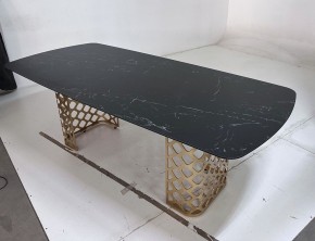 Стол CHIAVARI 220 KL-116 Черный мрамор матовый, итальянская керамика / бронзовый, ®DISAUR в Южноуральске - yuzhnouralsk.mebel24.online | фото 6