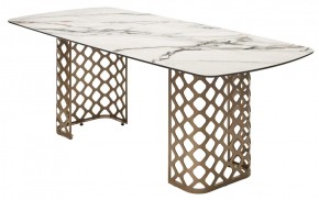 Стол CHIAVARI 220 KL-188 Контрастный мрамор матовый, итальянская керамика / Шампань, ®DISAUR в Южноуральске - yuzhnouralsk.mebel24.online | фото