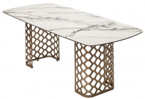 Стол CHIAVARI 220 KL-188 Контрастный мрамор матовый, итальянская керамика / Шампань, ®DISAUR в Южноуральске - yuzhnouralsk.mebel24.online | фото 7