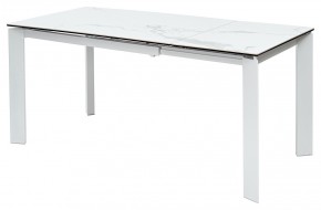 Стол CORNER 120 MATTE STATUARIO Белый мрамор матовый керамика, стекло/ белый каркас, ®DISAUR в Южноуральске - yuzhnouralsk.mebel24.online | фото 1