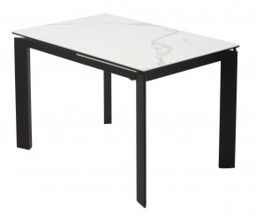 Стол CORNER 120 MATTE STATUARIO Белый мрамор матовый керамика, стекло/ черный каркас, ®DISAUR в Южноуральске - yuzhnouralsk.mebel24.online | фото