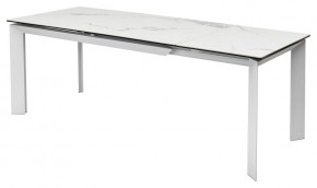 Стол CREMONA 140 HIGH GLOSS STATUARIO Белый мрамор глянцевый, керамика/ белый каркас, ®DISAUR в Южноуральске - yuzhnouralsk.mebel24.online | фото 4