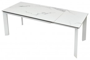 Стол CREMONA 140 HIGH GLOSS STATUARIO Белый мрамор глянцевый, керамика/ белый каркас, ®DISAUR в Южноуральске - yuzhnouralsk.mebel24.online | фото 5