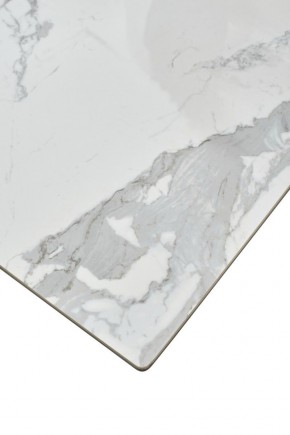 Стол CREMONA 140 HIGH GLOSS STATUARIO Белый мрамор глянцевый, керамика/ белый каркас, ®DISAUR в Южноуральске - yuzhnouralsk.mebel24.online | фото 6
