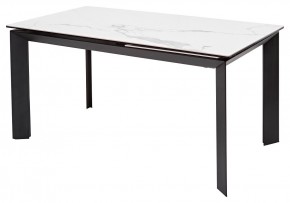 Стол CREMONA 140 MATTE STATUARIO Белый мрамор матовый, керамика/ черный каркас, ®DISAUR в Южноуральске - yuzhnouralsk.mebel24.online | фото 1