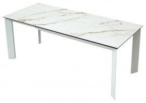 Стол CREMONA 160 KL-188 Контрастный мрамор / белый каркас, ®DISAUR в Южноуральске - yuzhnouralsk.mebel24.online | фото 2