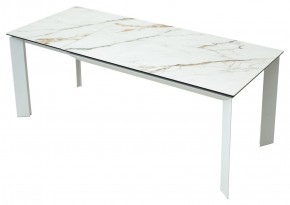 Стол CREMONA 180 KL-188 Контрастный мрамор матовый, итальянская керамика/ белый каркас, ®DISAUR в Южноуральске - yuzhnouralsk.mebel24.online | фото 9