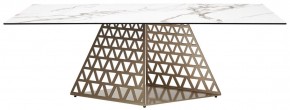 Стол ENNA 220 KL-188 Контрастный мрамор матовый, итальянская керамика/ каркас цвета шампань, ®DISAUR в Южноуральске - yuzhnouralsk.mebel24.online | фото 10