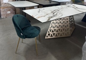 Стол ENNA 220 KL-188 Контрастный мрамор матовый, итальянская керамика/ каркас цвета шампань, ®DISAUR в Южноуральске - yuzhnouralsk.mebel24.online | фото 8