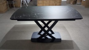 Стол FOGGIA 140 KL-116 Черный мрамор матовый, итальянская керамика/ черный каркас, ®DISAUR в Южноуральске - yuzhnouralsk.mebel24.online | фото 2