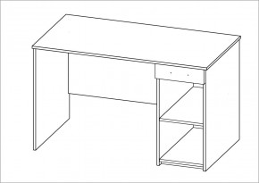 Стол КАСТОР письменный с одной тумбой и одним ящиком, цвет белый в Южноуральске - yuzhnouralsk.mebel24.online | фото 2