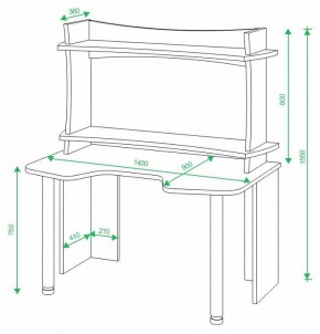 Стол компьютерный Домино lite СКЛ-Игр140 в Южноуральске - yuzhnouralsk.mebel24.online | фото 2