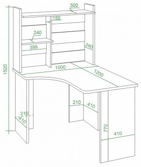 Стол компьютерный Домино Lite СКЛ-Угл120+НКЛ-100 в Южноуральске - yuzhnouralsk.mebel24.online | фото 2