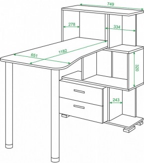 Стол компьютерный Домино СЛ-5-3СТ-2+БЯ в Южноуральске - yuzhnouralsk.mebel24.online | фото 2