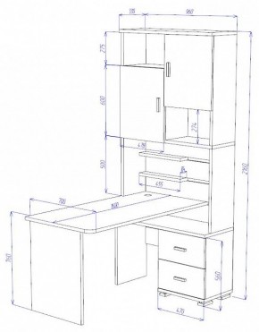 Стол компьютерный Домино СР-720/160 в Южноуральске - yuzhnouralsk.mebel24.online | фото 2