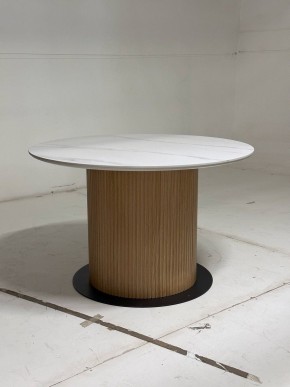 Стол MESA D120 цвет БЕЛЫЙ МРАМОР M326 / Каркас OAK, ®DISAUR в Южноуральске - yuzhnouralsk.mebel24.online | фото 3