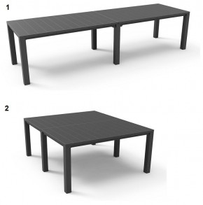 Стол раскладной Джули (Julie Double table 2 configurations) Графит в Южноуральске - yuzhnouralsk.mebel24.online | фото 1