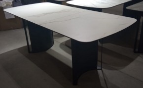 Стол RASMUS 160 TL-45 Белый мрамор, испанская керамика / черный каркас, ®DISAUR в Южноуральске - yuzhnouralsk.mebel24.online | фото 2