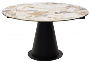 Стол TERAMO 135 GLOSS GRAND JADE SOLID CERAMIC, керамика, поворотн.механизм / Черный каркас, ®DISAUR в Южноуральске - yuzhnouralsk.mebel24.online | фото