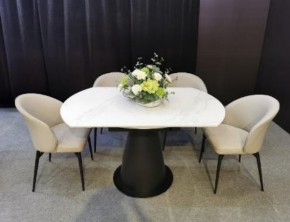 Стол TERAMO 135 GLOSS GRAND JADE SOLID CERAMIC, керамика, поворотн.механизм / Черный каркас, ®DISAUR в Южноуральске - yuzhnouralsk.mebel24.online | фото 3