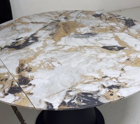 Стол TERAMO 135 GLOSS GRAND JADE SOLID CERAMIC, керамика, поворотн.механизм / Черный каркас, ®DISAUR в Южноуральске - yuzhnouralsk.mebel24.online | фото 4