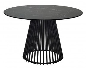 Стол TERNI 120 MATT BLACK MARBLE SOLID CERAMIC Черный мрамор матовый, керамика /Черн.каркас, ®DISAUR в Южноуральске - yuzhnouralsk.mebel24.online | фото