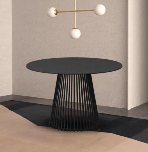 Стол TERNI 120 MATT BLACK MARBLE SOLID CERAMIC Черный мрамор матовый, керамика /Черн.каркас, ®DISAUR в Южноуральске - yuzhnouralsk.mebel24.online | фото 2