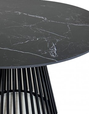 Стол TERNI 120 MATT BLACK MARBLE SOLID CERAMIC Черный мрамор матовый, керамика /Черн.каркас, ®DISAUR в Южноуральске - yuzhnouralsk.mebel24.online | фото 4