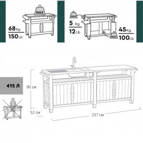 Столик для барбекю 415 Л (Unity Chef 415 L) графит в Южноуральске - yuzhnouralsk.mebel24.online | фото 2
