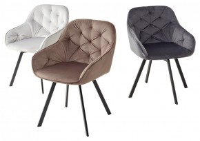 Стул GALE 360 град. поворот. BLUVEL-03 LIGHT GREY, велюр/ черный каркас, М-City в Южноуральске - yuzhnouralsk.mebel24.online | фото 2