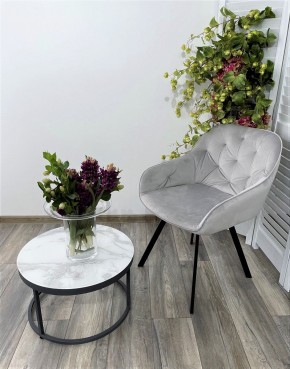 Стул GALE 360 град. поворот. BLUVEL-03 LIGHT GREY, велюр/ черный каркас, М-City в Южноуральске - yuzhnouralsk.mebel24.online | фото 6