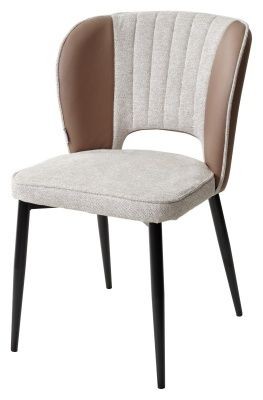 Стул HERMES WZ2042-02 светло-бежевый фактурный велюр/ HK017-31 серо-коричневый PU, М-City в Южноуральске - yuzhnouralsk.mebel24.online | фото 1