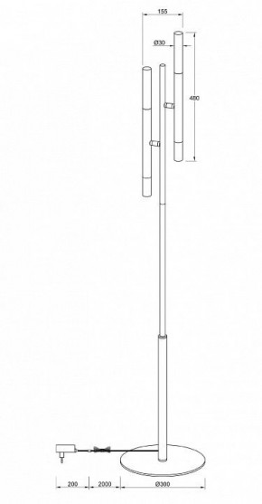 Торшер Maytoni Vigo MOD070FL-02B в Южноуральске - yuzhnouralsk.mebel24.online | фото 3