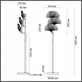 Торшер Odeon Light Ventaglio 4870/3F в Южноуральске - yuzhnouralsk.mebel24.online | фото 5