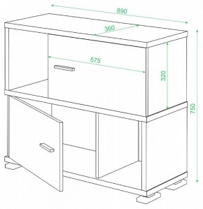 Тумба комбинированная СБ-30/2 в Южноуральске - yuzhnouralsk.mebel24.online | фото 2