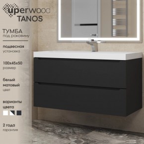 Тумба под раковину Uperwood Tanos 100 см, подвесная, черная матовая в Южноуральске - yuzhnouralsk.mebel24.online | фото 3