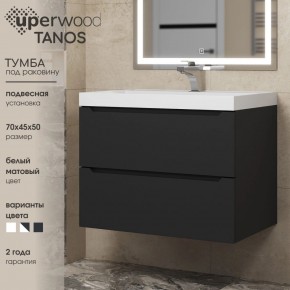 Тумба под раковину Uperwood Tanos 70 см, подвесная, черная матовая в Южноуральске - yuzhnouralsk.mebel24.online | фото 3