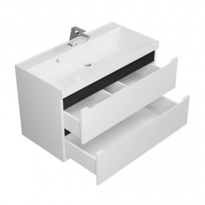 Тумба под раковину Uperwood Tanos 90 см, подвесная, белая/графит в Южноуральске - yuzhnouralsk.mebel24.online | фото 2