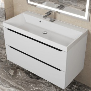 Тумба под раковину Uperwood Tanos 90 см, подвесная, белая/графит в Южноуральске - yuzhnouralsk.mebel24.online | фото 9