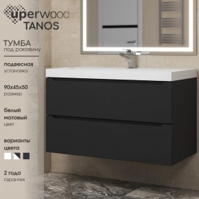 Тумба под раковину Uperwood Tanos 90 см, подвесная, черная матовая в Южноуральске - yuzhnouralsk.mebel24.online | фото 3