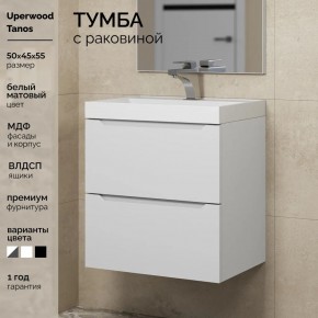 Тумба с раковиной Uperwood Tanos 50 см, подвесная, белая матовая в Южноуральске - yuzhnouralsk.mebel24.online | фото 5
